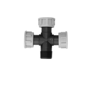 Self seal verdeel kruisstuk 3x binnendraad x buitendraad